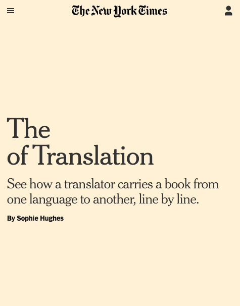 “Sometimes translation is almost like a session of free association.”